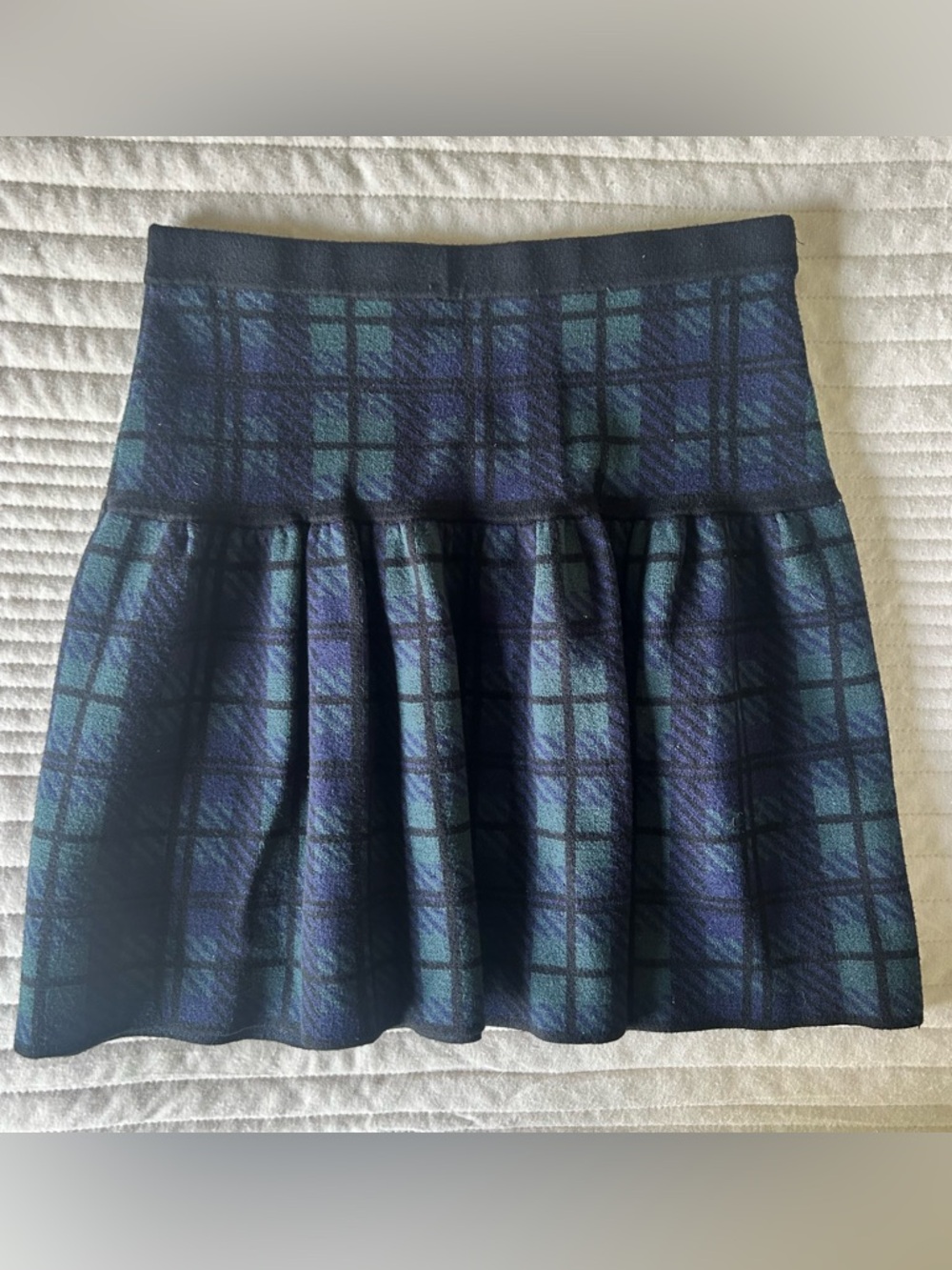 Cynthia Rowley Tartan Plaidβ Pleated Knit Mini Skirt Medium